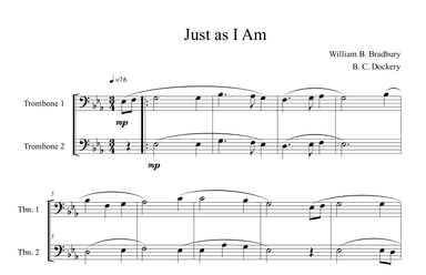 Just As I Am (Trombone Duet) (arr. B. C. Dockery)