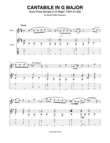 Cantabile in G Major (from Flute Sonata in G Major, TWV 41-G9) (arr. Mark Phillips)