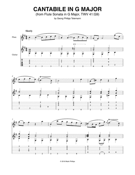 Cantabile in G Major (from Flute Sonata in G Major, TWV 41-G9) (arr. Mark Phillips)