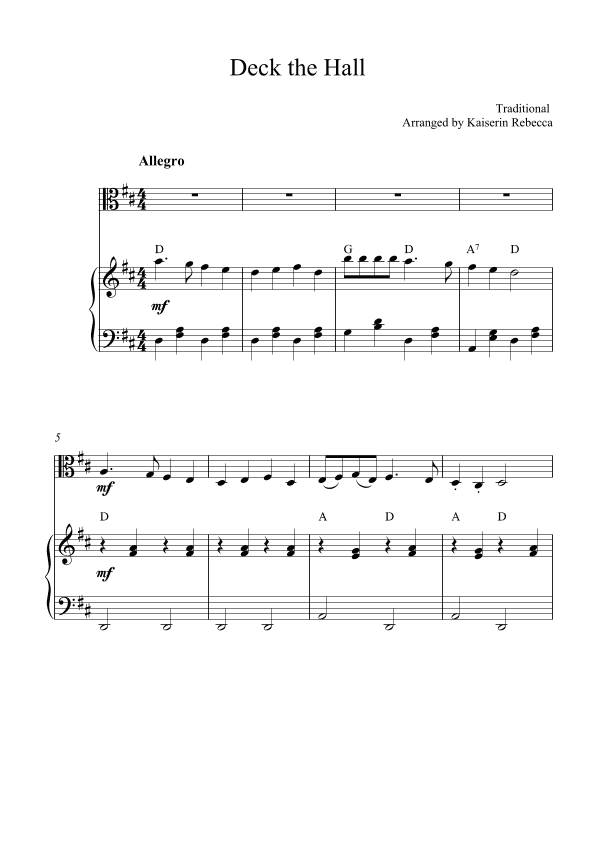 Deck the Hall (arr. Kaiserin Rebecca)