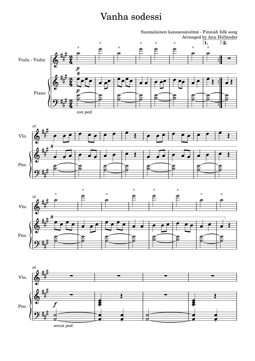 Soittosalkku: Vanha sodessi (arr. Anu Holländer)