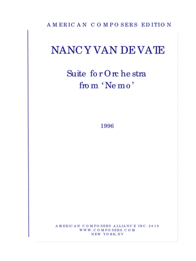 [Van de Vate] Suite for Orchestra from "Nemo"