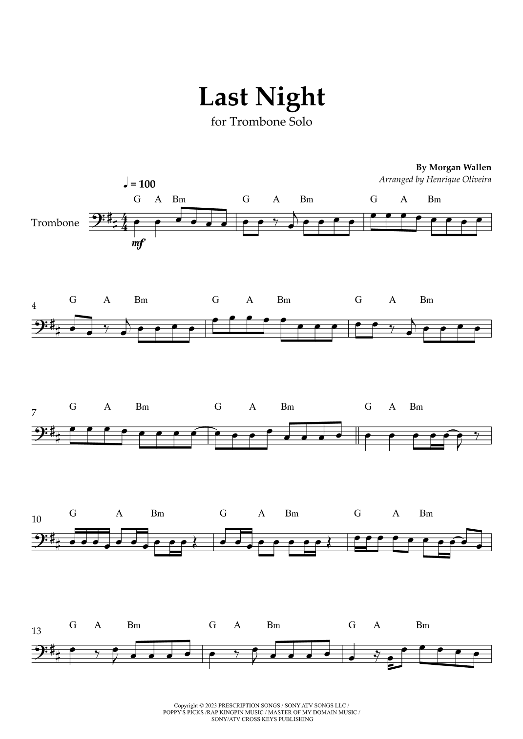 Last Night (arr. Henrique Oliveira)