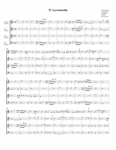 La tortorella (arrangement for 4 recorders) (arr. Gil Garty)
