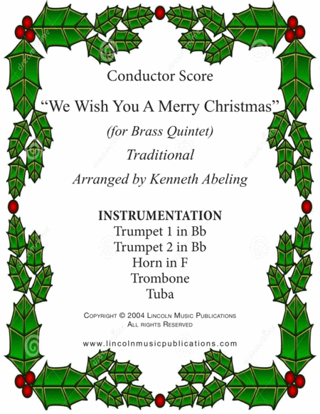 We Wish You a Merry Christmas (for Brass Quintet) (arr. Kenneth Abeling)