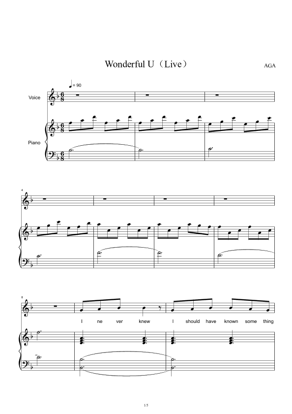 Wonderful U (arr. Aga)