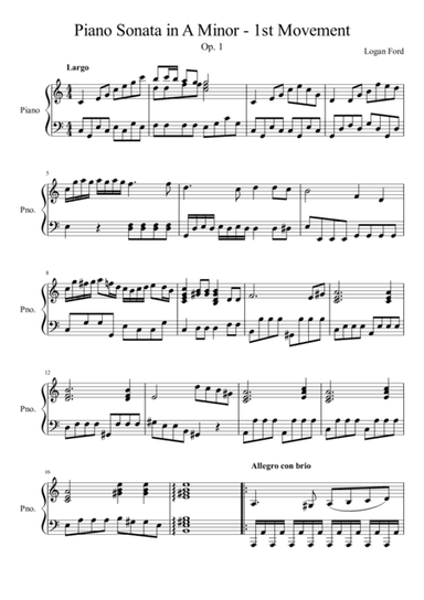 Piano Sonata in A Minor, Op. 1