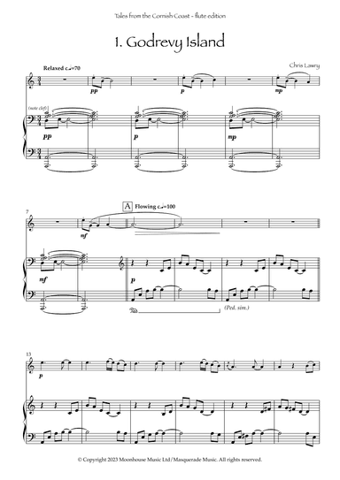 Godrevy Island (from Tales from the Cornish Coast) Flute & Piano. By Chris Lawry