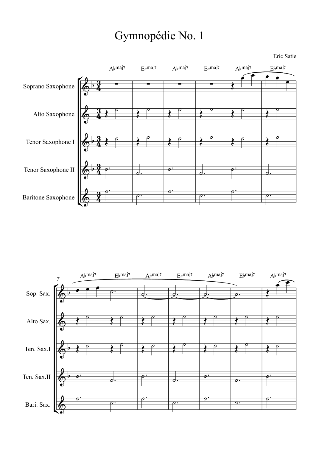 Gymnopédie No. 1 (arr. Alex Nunes Rodrigues)