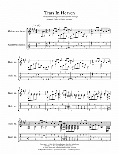 Tears In Heaven (arr. Carlos Alberto Muñoz Martinez)