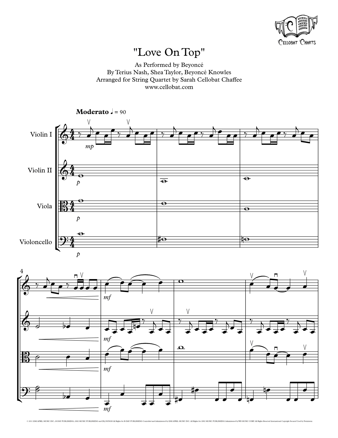 Love On Top (arr. Sarah Cellobat Chaffee)