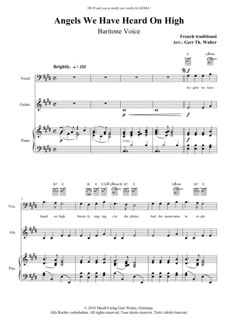 Angels We Have Heard On High (arr. Gert Th. Walter)