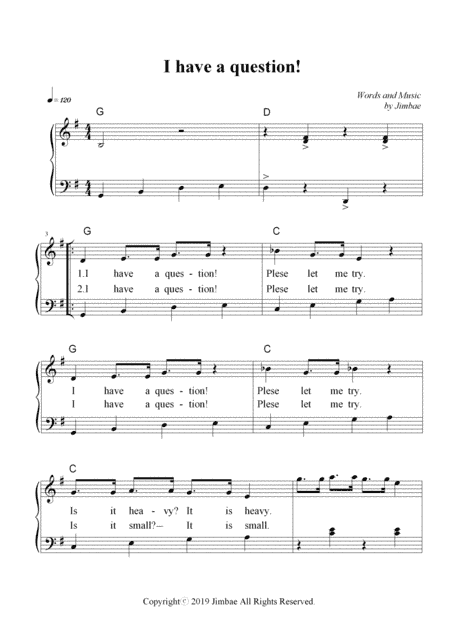 I have a question (Nursery Rhymes for Easy Piano