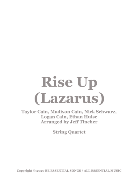 Rise Up (lazarus) (arr. Jeff Tincher)