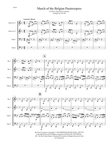 March Of The Belgian Paratroops (marche Des Parachutistes Belges) (arr. Tim Olt)