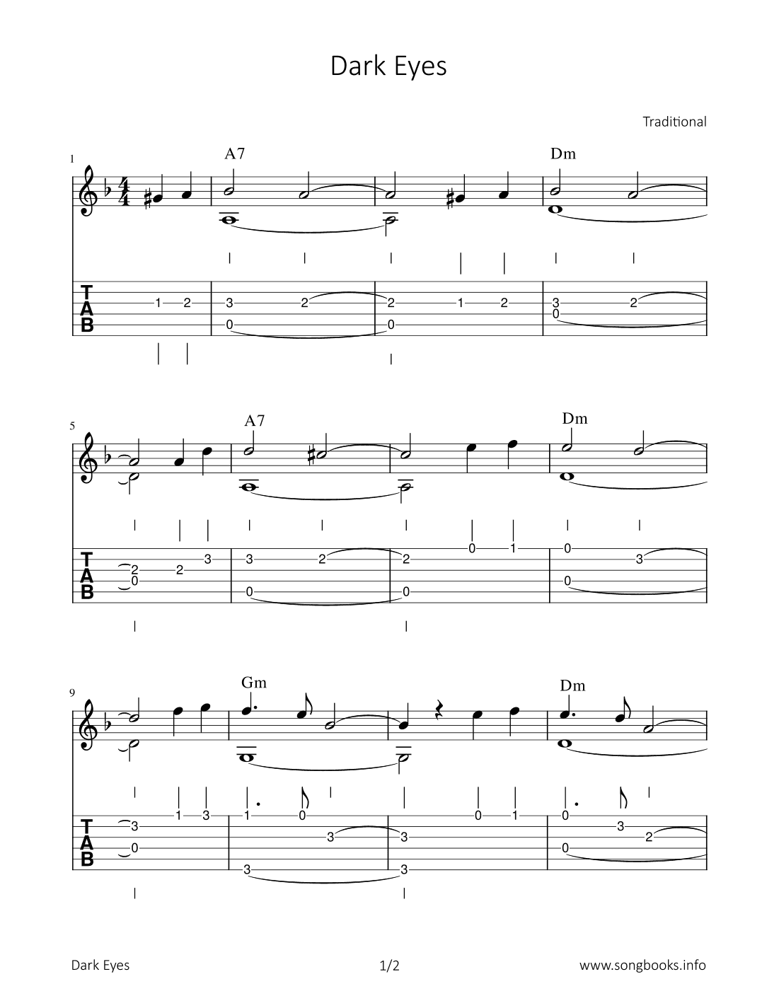 Dark Eyes (arr. Bettina Schipp)