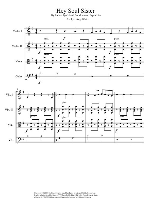 Hey, Soul Sister (arr. Angeluz ramwagmoz)