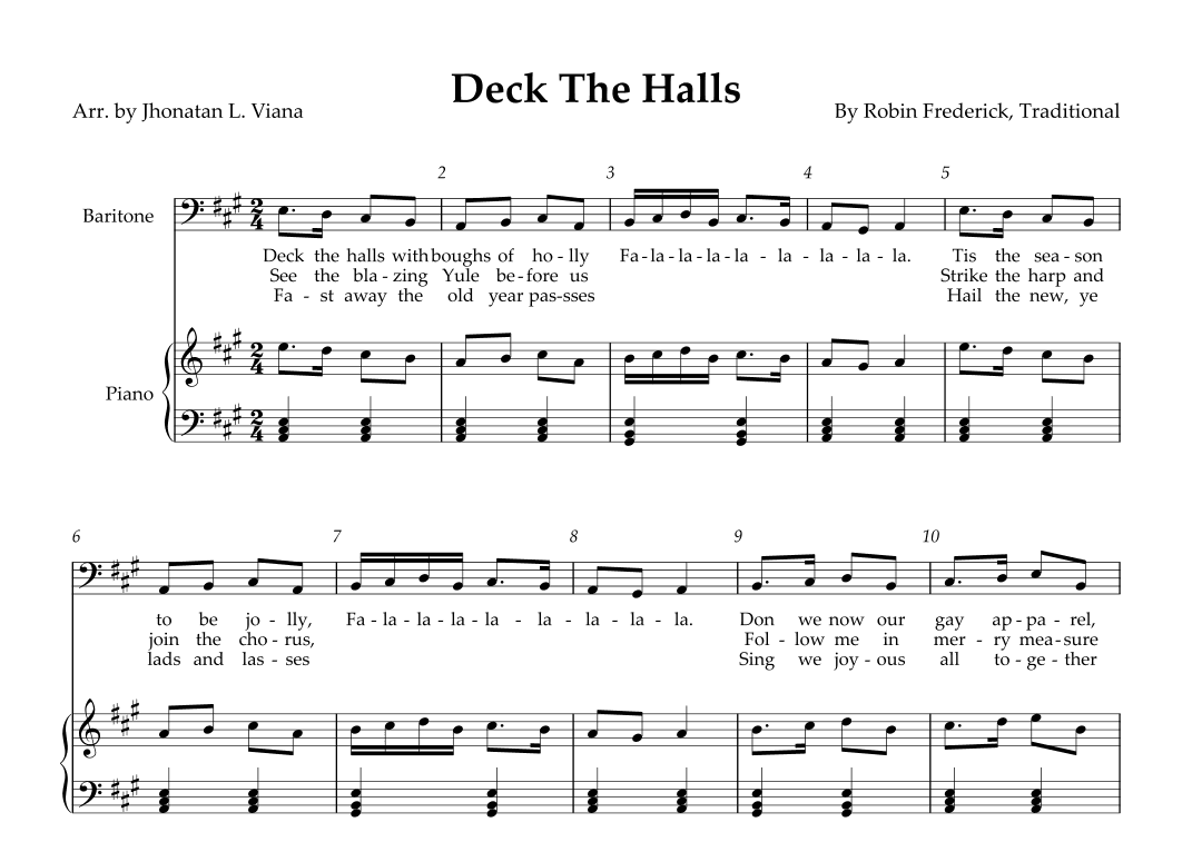 Deck The Halls (arr. Jhonatan Lucio Viana)