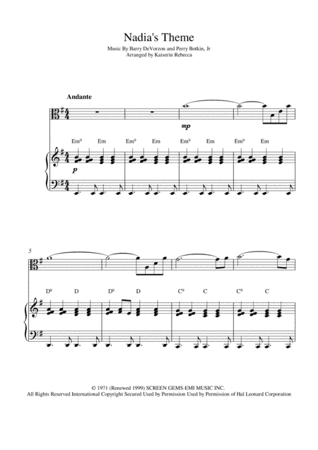Nadia's Theme (arr. Kaiserin Rebecca)