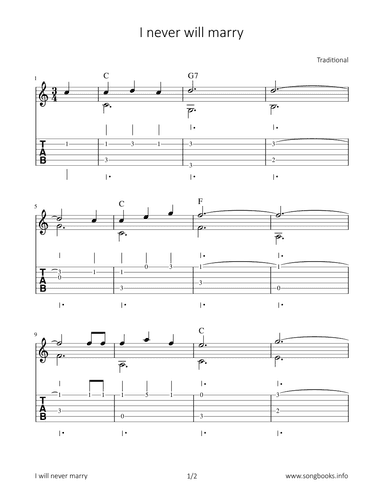 I never will marry (arr. Bettina Schipp)