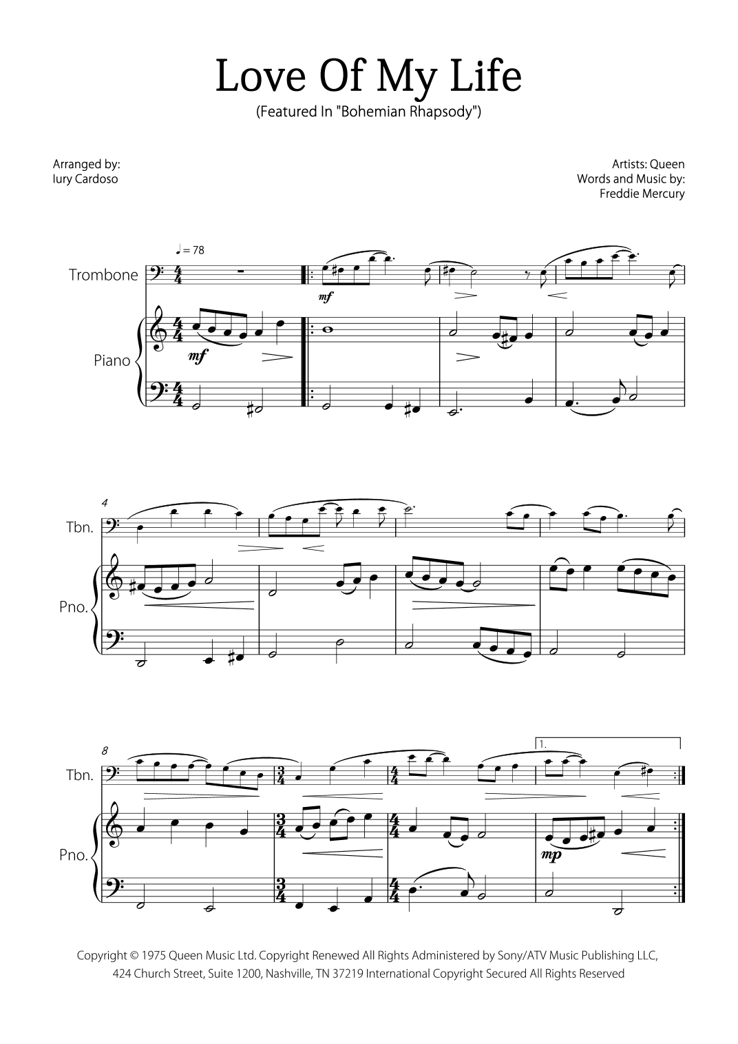 Love Of My Life (arr. Iury Cardoso)