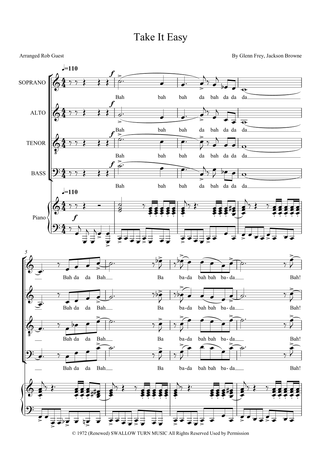 Take It Easy (arr. Rob Guest)