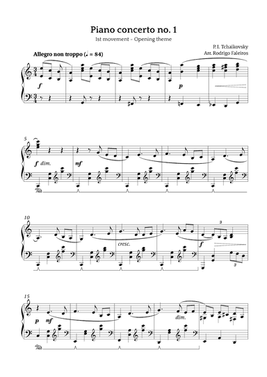 Piano Concerto no 1 (arr. Rodrigo Faleiros)
