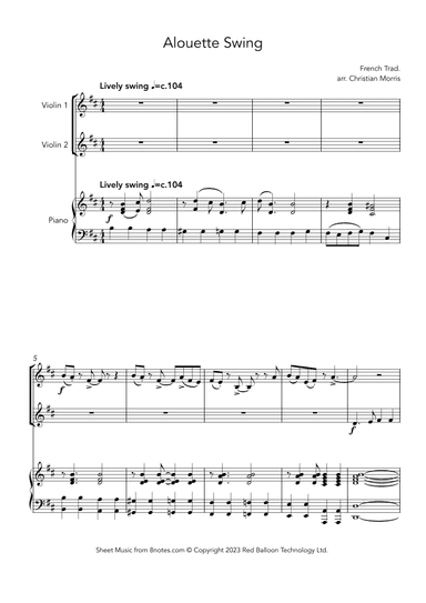 Alouette Swing (arr. Christian Morris)