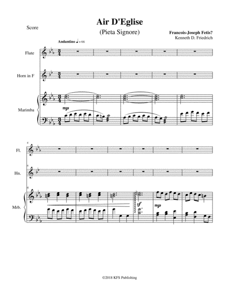 Air D'Eglise (Pieta Signore) (arr. Kenneth D. Friedrich)