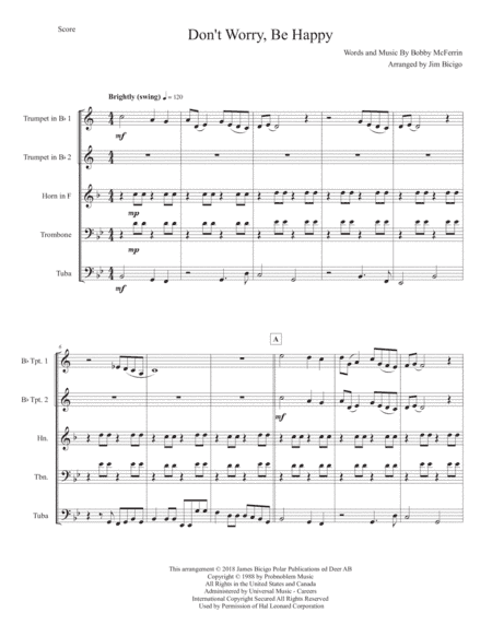 Don't Worry, Be Happy (arr. Jim Bicigo)