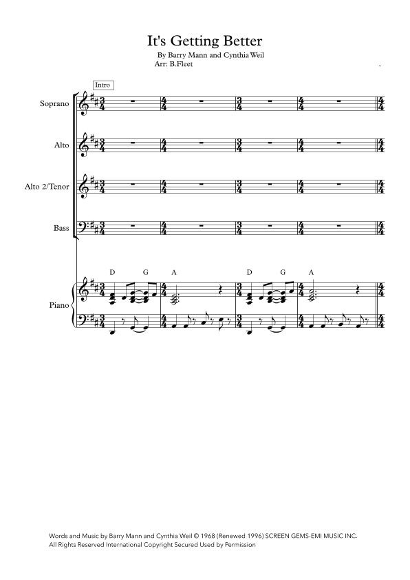 It's Getting Better (arr. B. Fleet)
