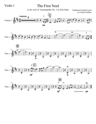 The First Noel (Gymnopedie No. 1) (arr. Susan Steffens)
