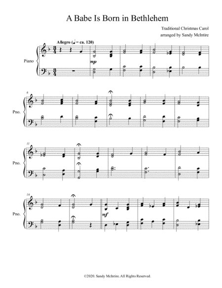 A Babe Is Born in Bethlehem (arr. Sandy McIntire)