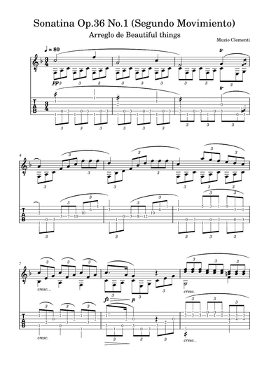 Sonatina Op.36 No.1 (Segundo Movimiento)-Muzio Clementi (arr. Beautiful things)