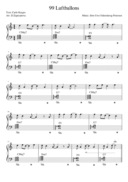 99 Red Balloons (99 Luftballons) (arr. D. Zapryanova)