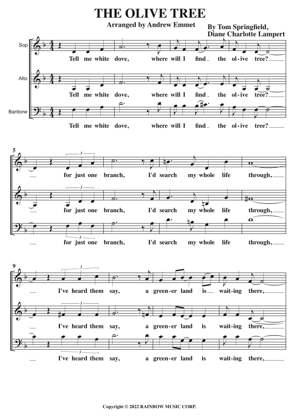 Olive Tree (arr. Andrew Emmet)