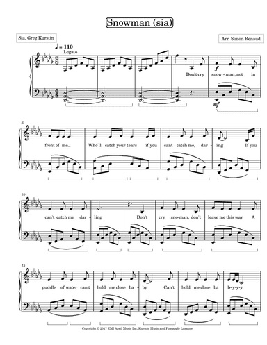 Snowman (arr. Simon A. Renaud)