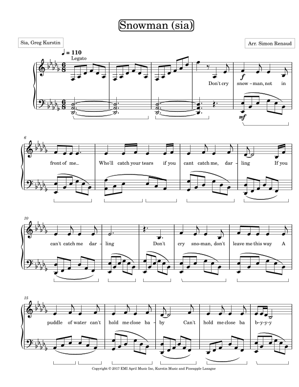 Snowman (arr. Simon A. Renaud)