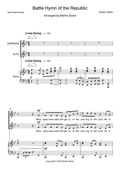 Battle Hymn of the Republic - 2 Part Choir - SA - Upper Voices (arr. Martin Dover)