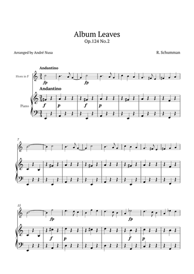 Album Leaves Op.124 No.2 (arr. André Nusa)