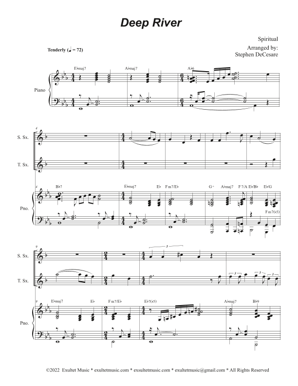 Deep River (Duet for Soprano and Tenor Saxophone) (arr. Stephen DeCesare)