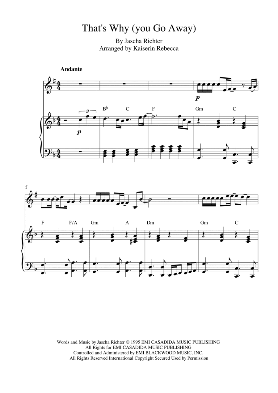 That's Why (you Go Away) (arr. Kaiserin Rebecca)