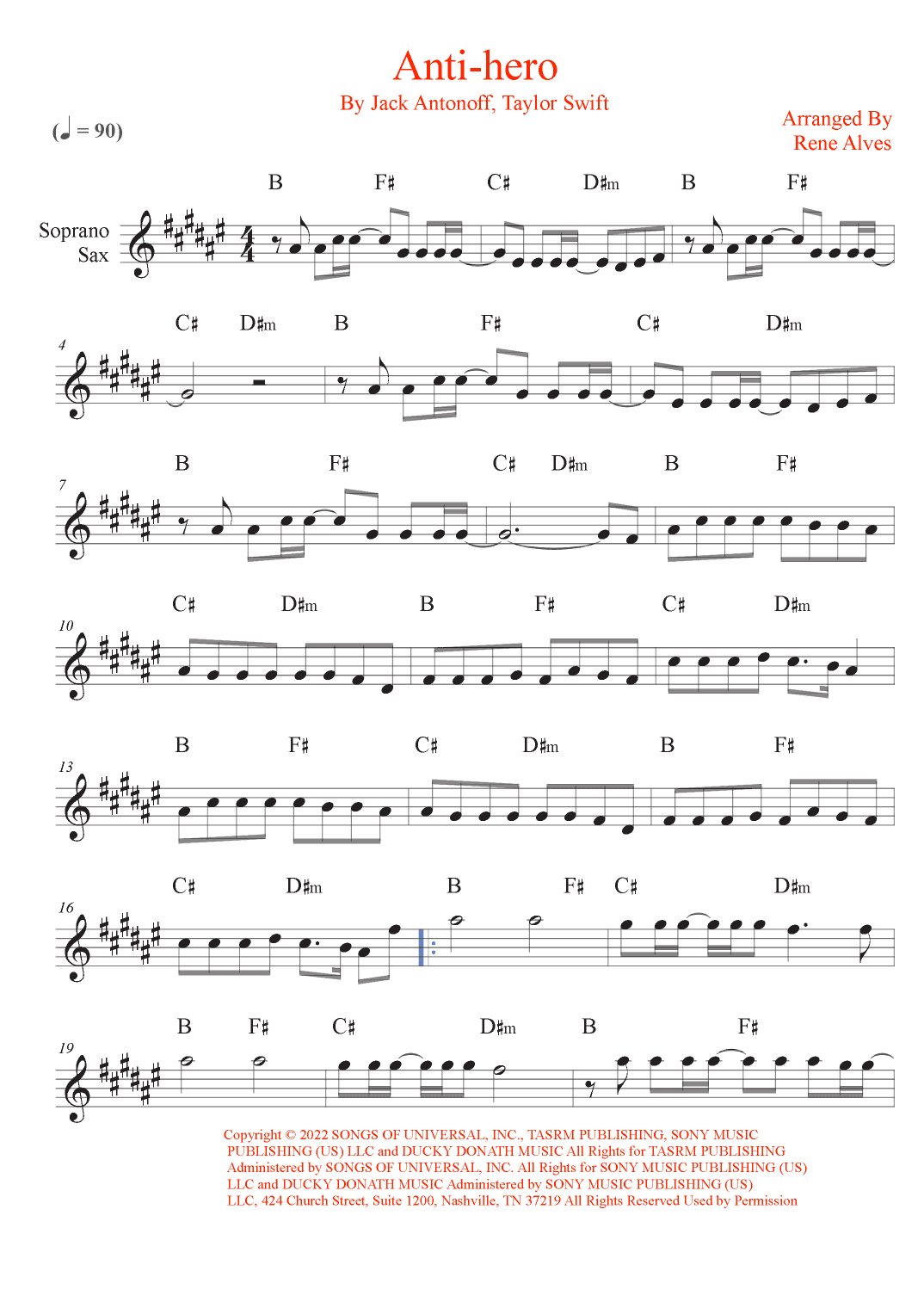 Anti-hero (arr. Rene Alves)