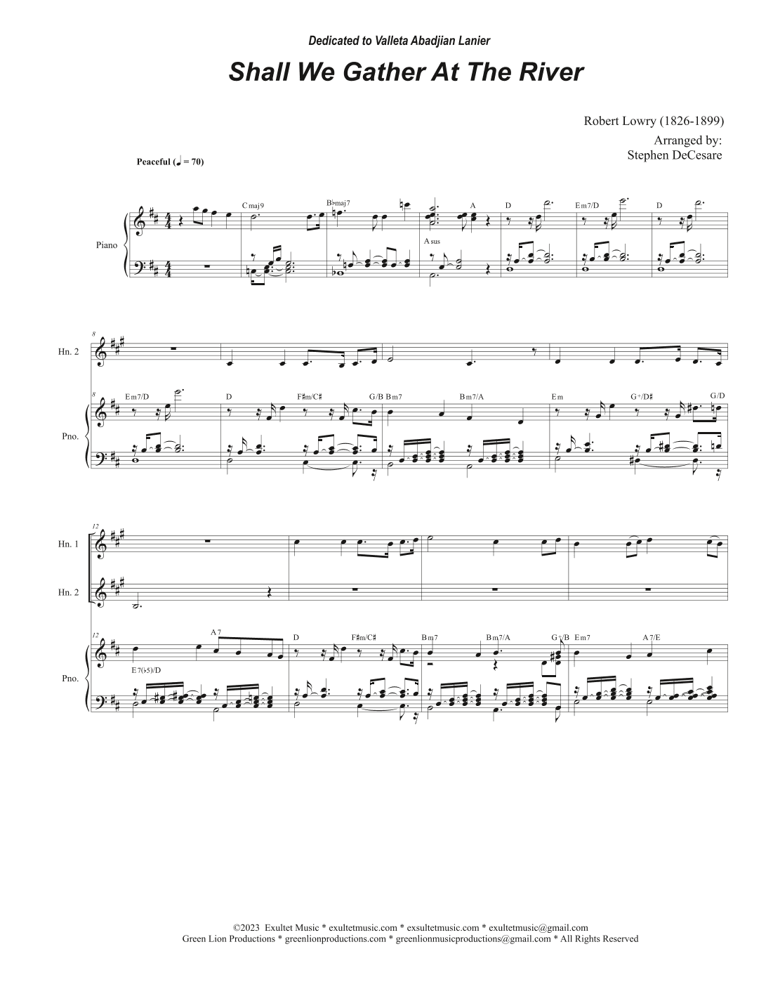 Shall We Gather At The River (French Horn Duet) (arr. Stephen DeCesare)