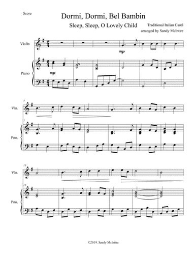 Dormi, Dormi, O Bel Bambin (arr. Sandy McIntire)