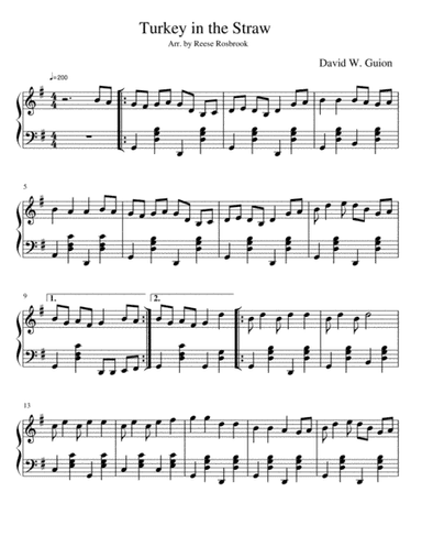 Turkey in the Straw (arr. Reese Rosbrook)