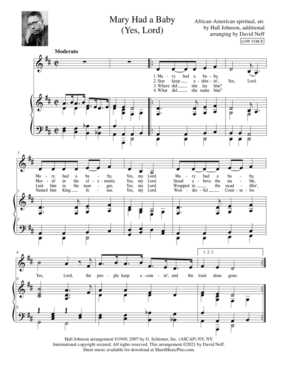 Mary Had A Baby (arr. Hall Johnson, David Neff)
