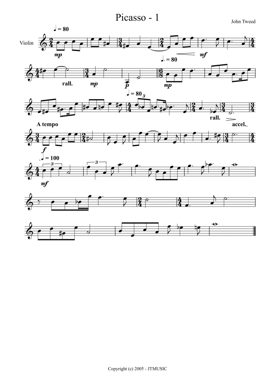 Picasso 1 for Violin