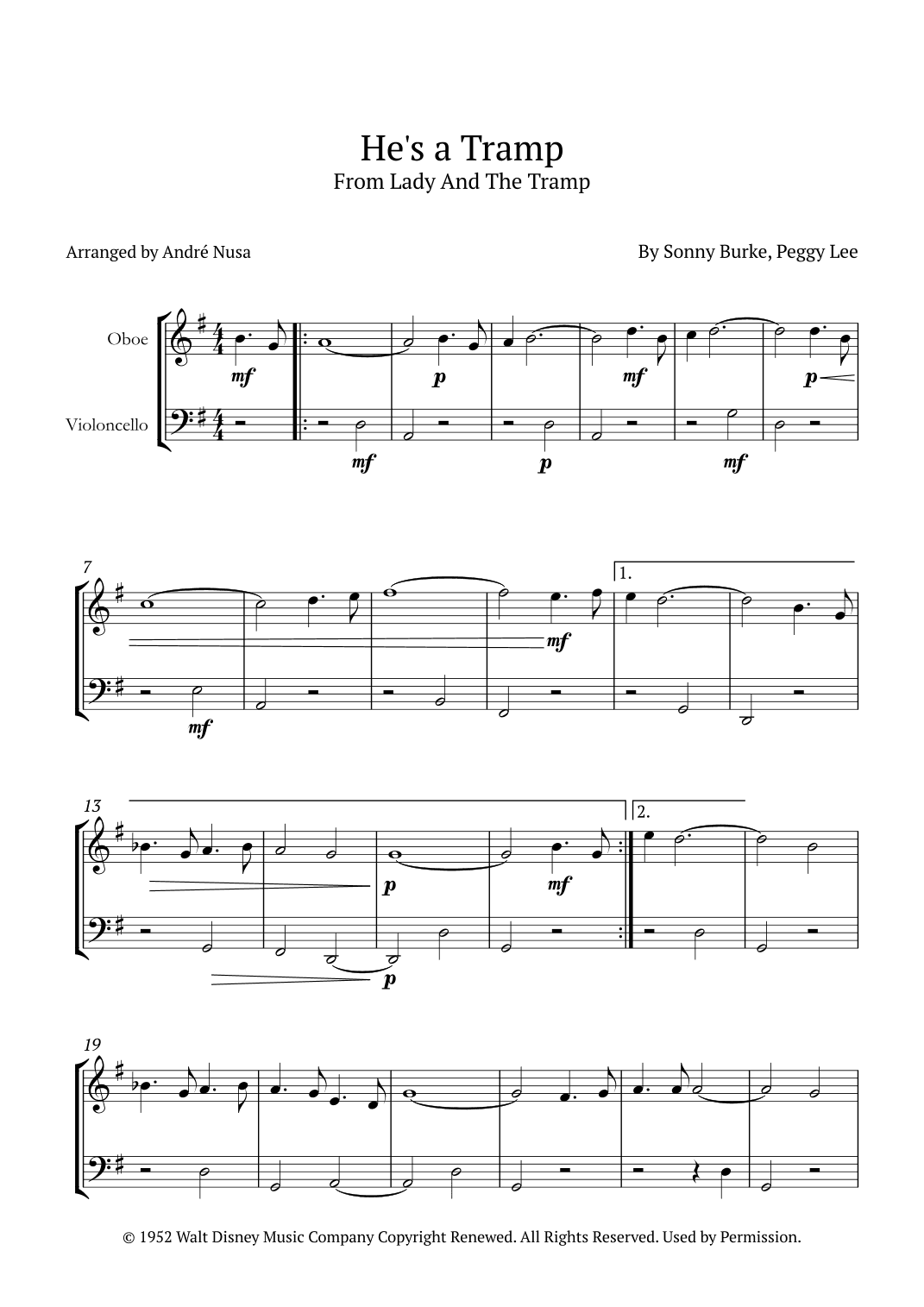 He's A Tramp (arr. André Nusa)