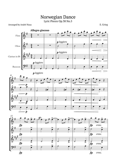 Lyric Pieces Op.38 No.5 (arr. André Nusa)